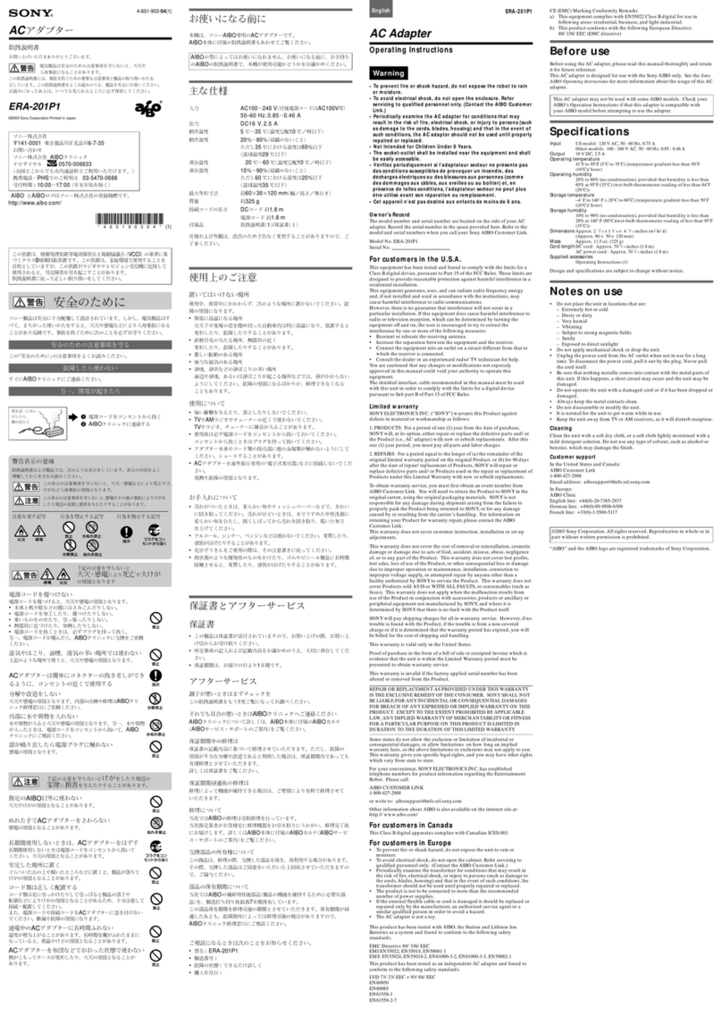 Sony ERA-201P1 User manual