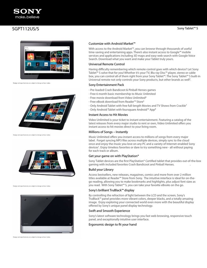 Sony S1 User manual Sony S1 User manual