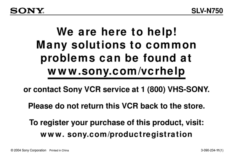 Sony SLV-N750 - Video Cassette Recorder Dimensions