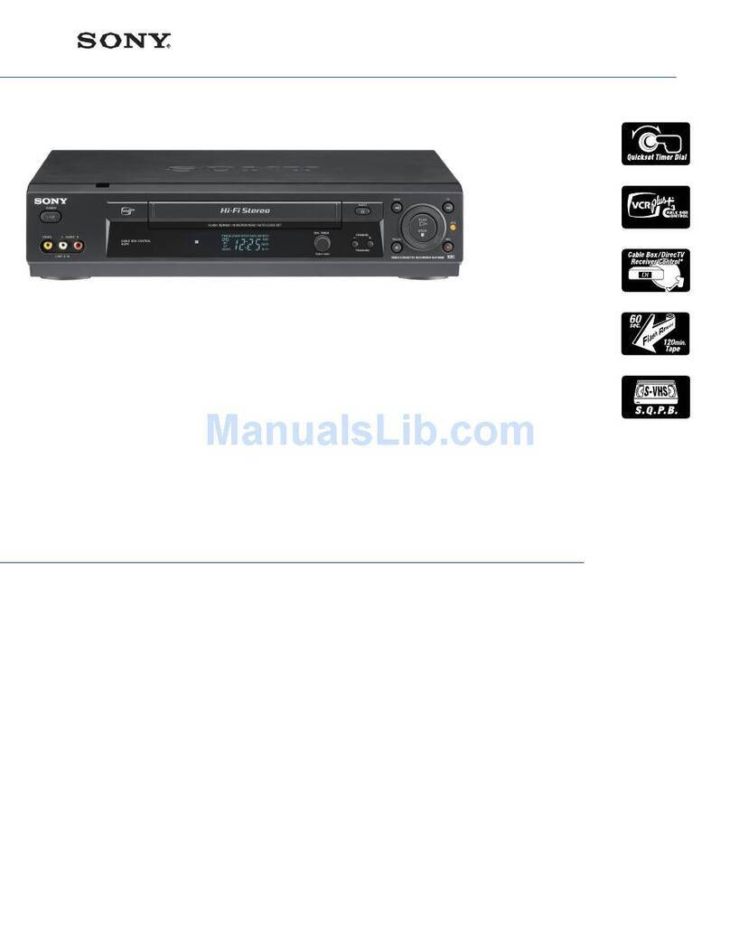Sony SLV-N900 - 4 Head Hi-fi Stereo Vhs Video Cassette... User manual