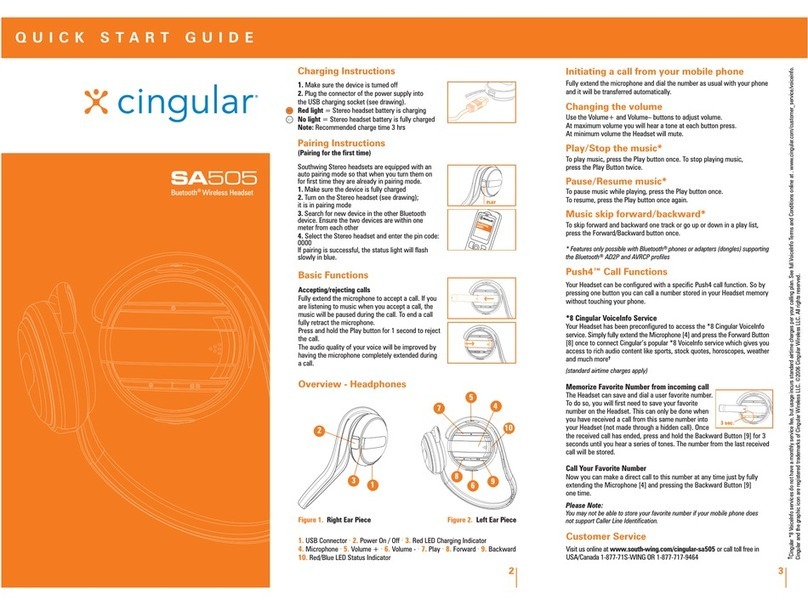 Cingular SA-505 quick start guide