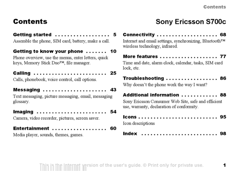 Sony Ericsson S700c User manual Sony Ericsson S700c User manual