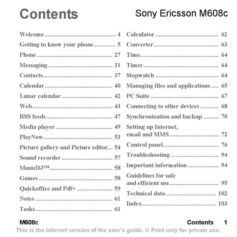Sony Ericsson M608c User manual Sony Ericsson M608c User manual