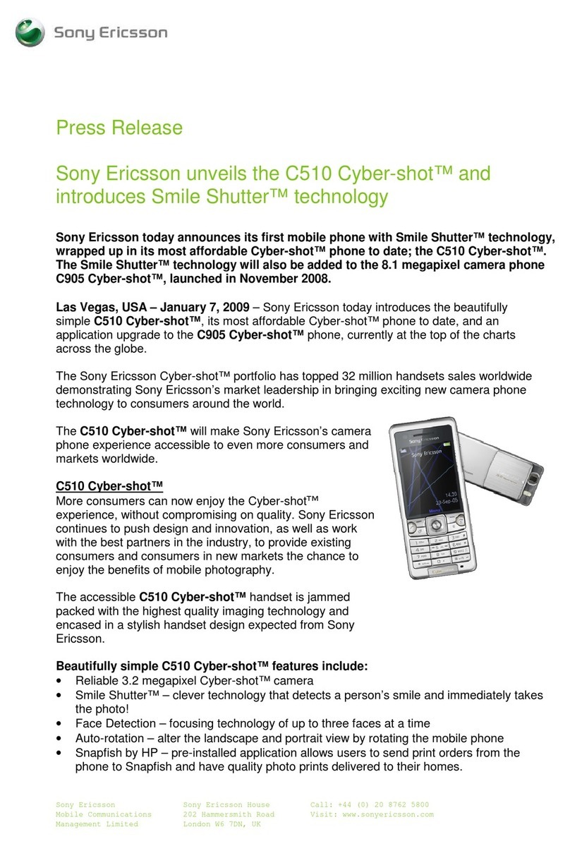Sony Ericsson CYBER-SHOT C510 Manual