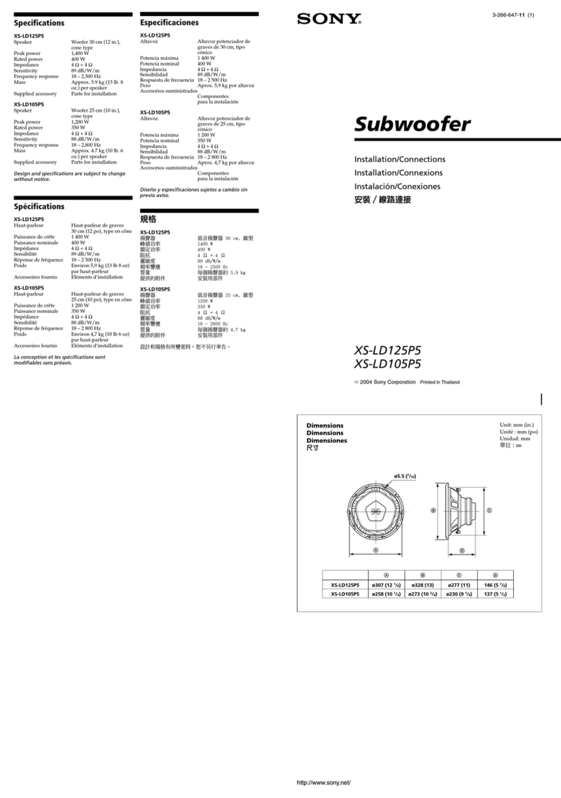 Sony XS-LD105P5 Installation/connections