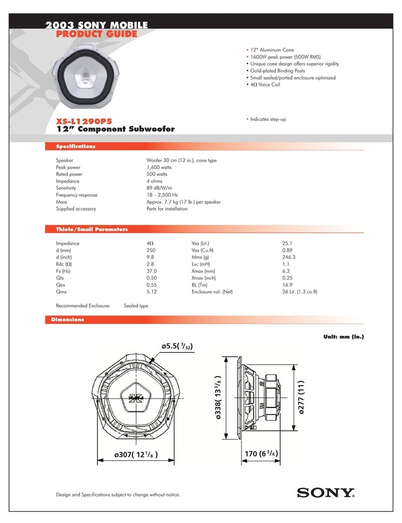Sony XS-L1290P5 Specifications