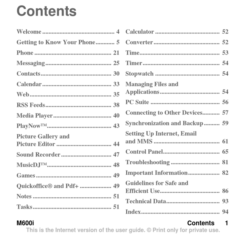 Sony Ericsson M600i user guide