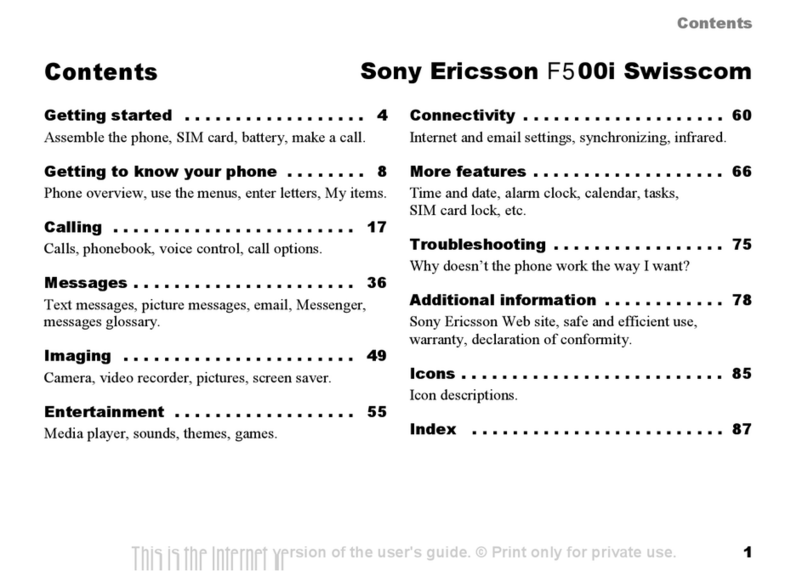 Sony Ericsson F500i User manual Sony Ericsson F500i User manual
