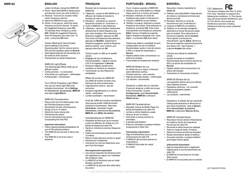 Sony Ericsson MMR-60 User manual