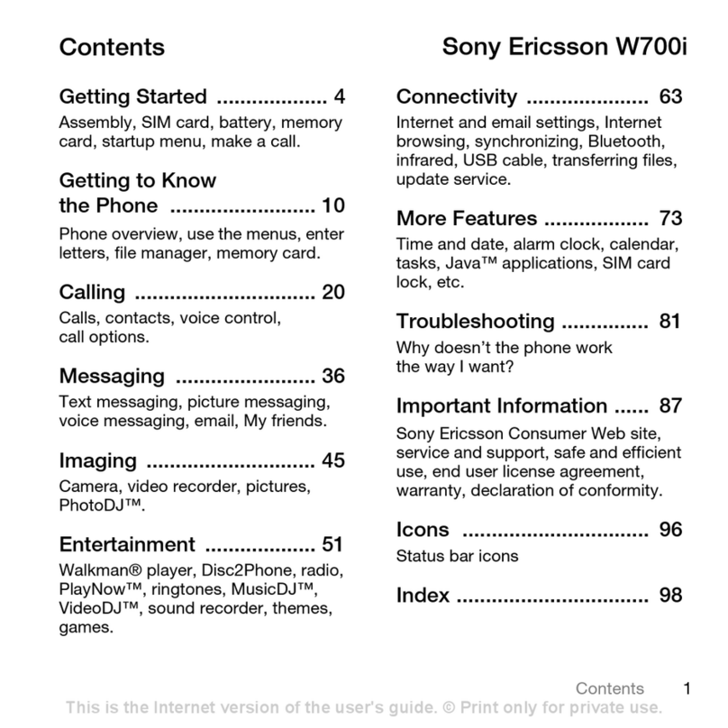 Sony Ericsson W700i user guide
