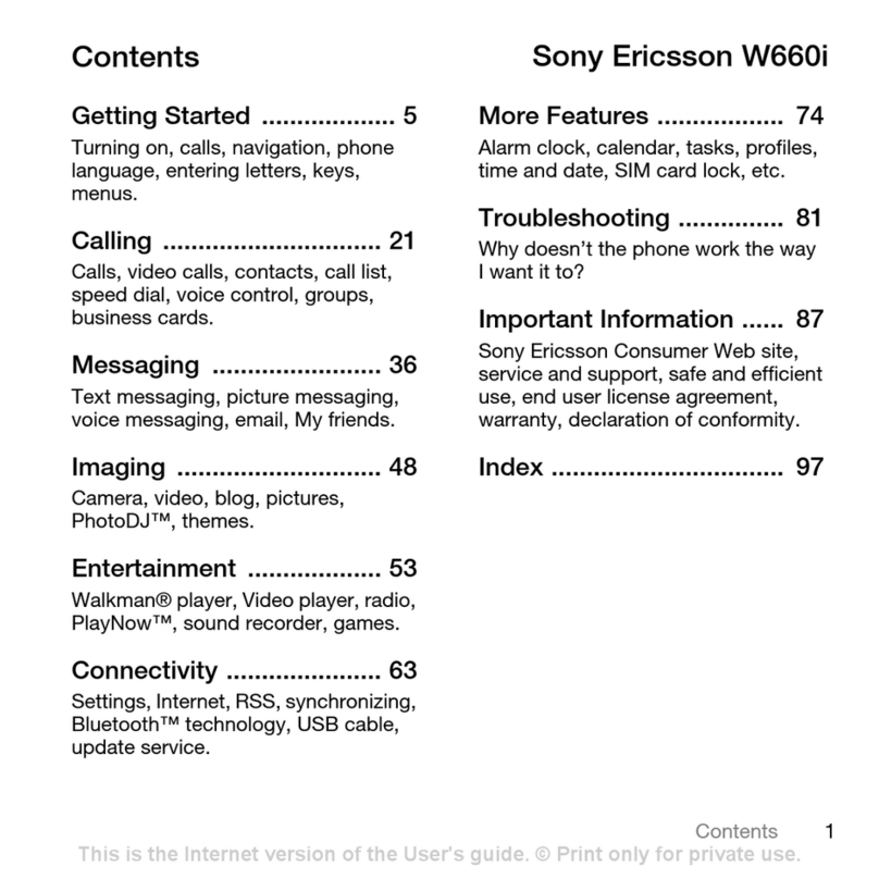 Sony Ericsson W660i User manual