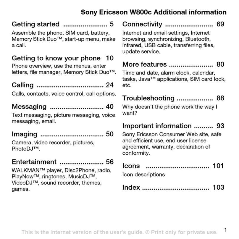 Sony Ericsson W800 user guide