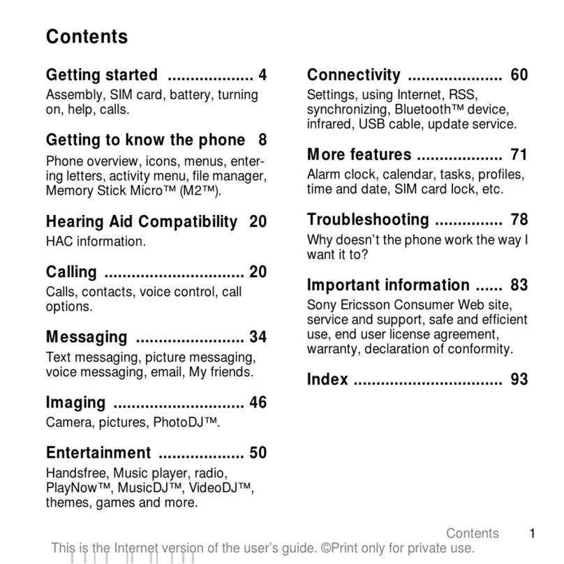 Sony Ericsson Z712 User manual