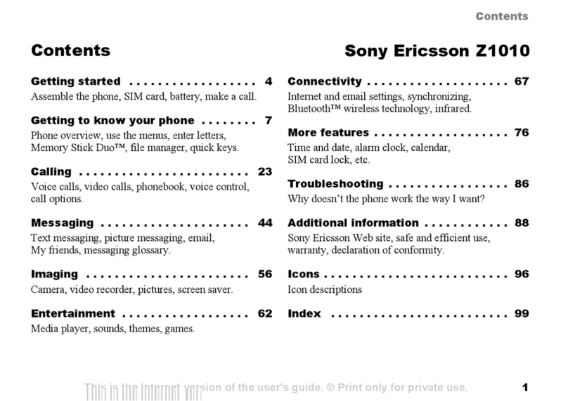 Sony Ericsson Z1010 User manual
