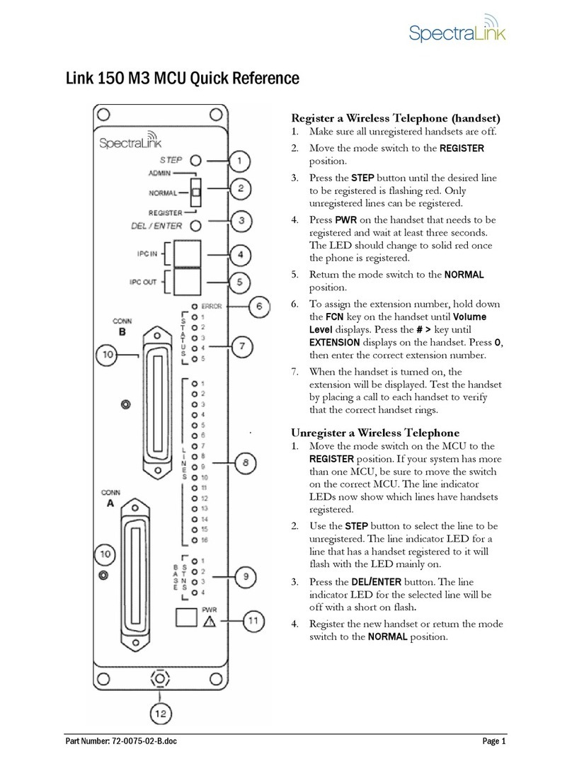SpectraLink Link 150 M3 Quick reference guide