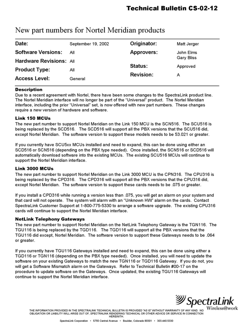 SpectraLink Link 3000 Technical bulletin