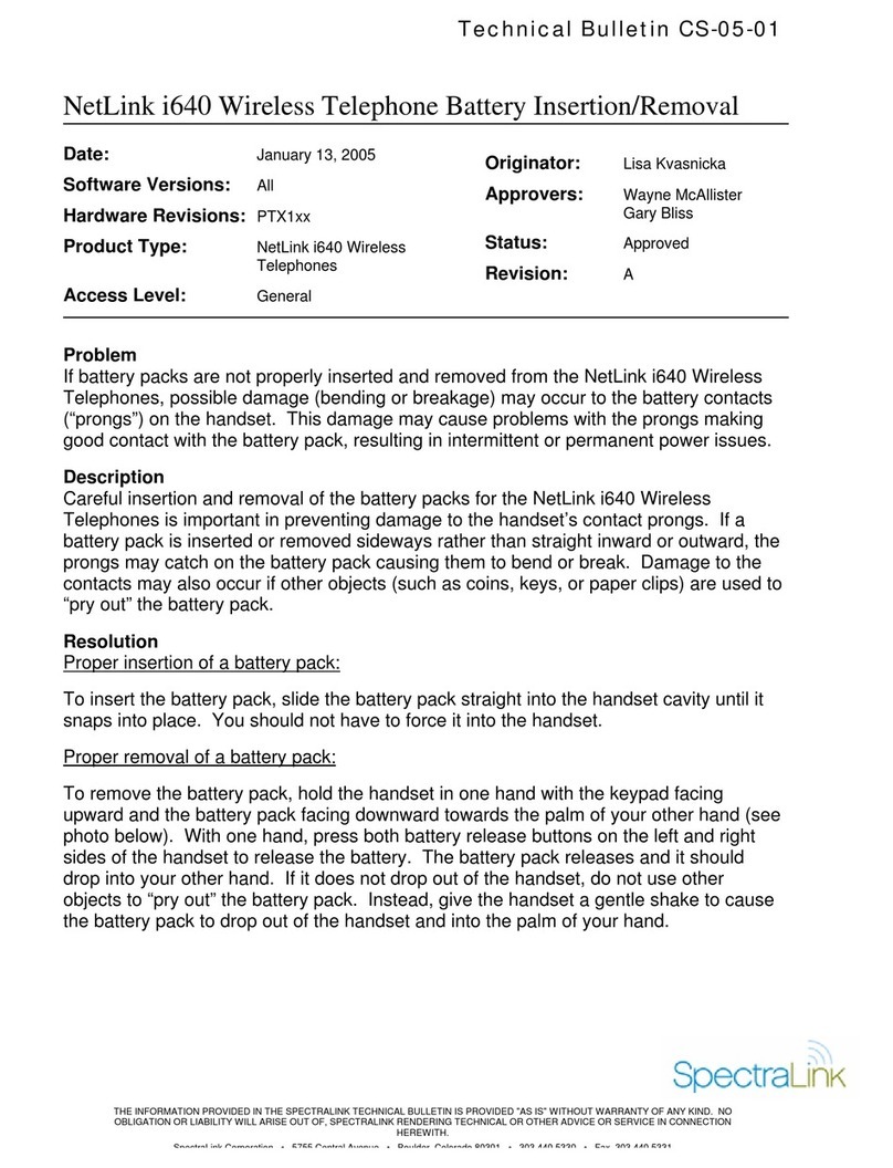 SpectraLink NetLink i640 Service manual