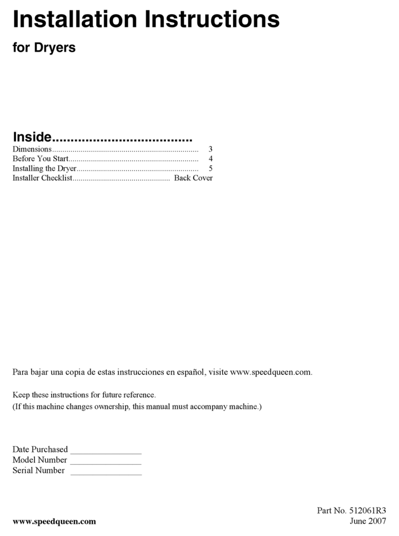 Speed Queen AES28AWF User manual