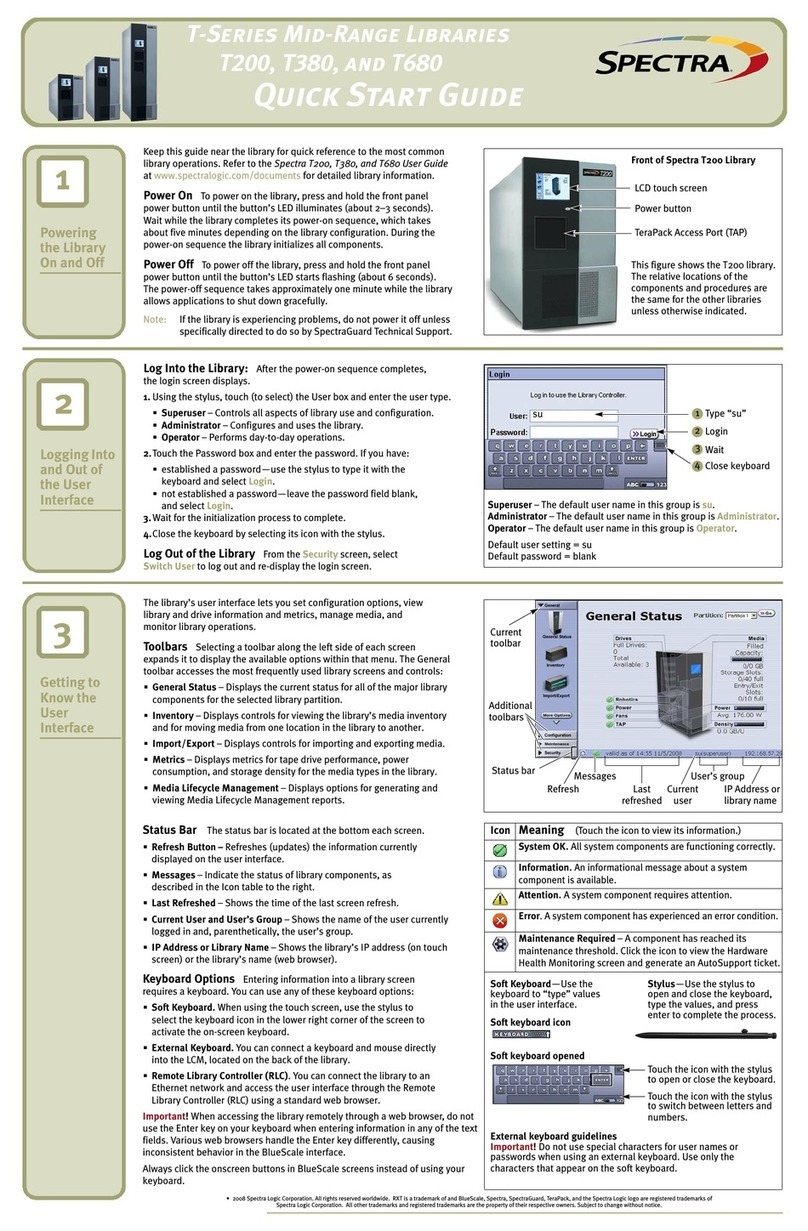Spectra Logic T-Series Spectra T200 User manual