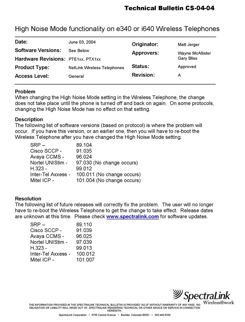SpectraLink NetLink e340 Service manual