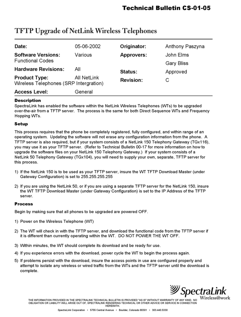 SpectraLink NetLink PTB500 Service manual