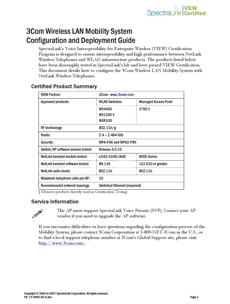 SpectraLink NetLink e340 supplementary guide SpectraLink NetLink e340 supplementary guide