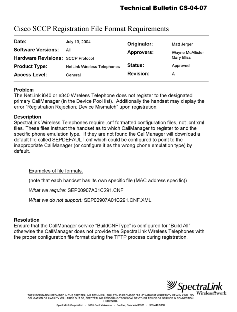 SpectraLink NetLink i640 Service manual