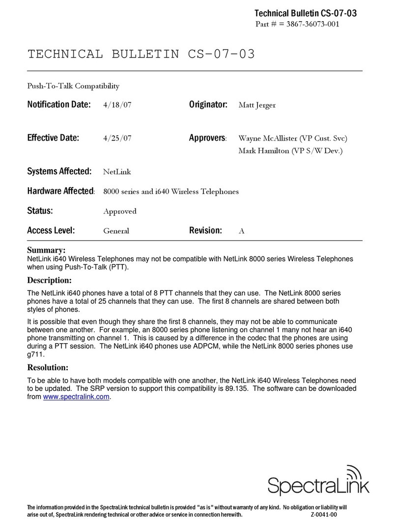 SpectraLink NetLink 8020 Service manual