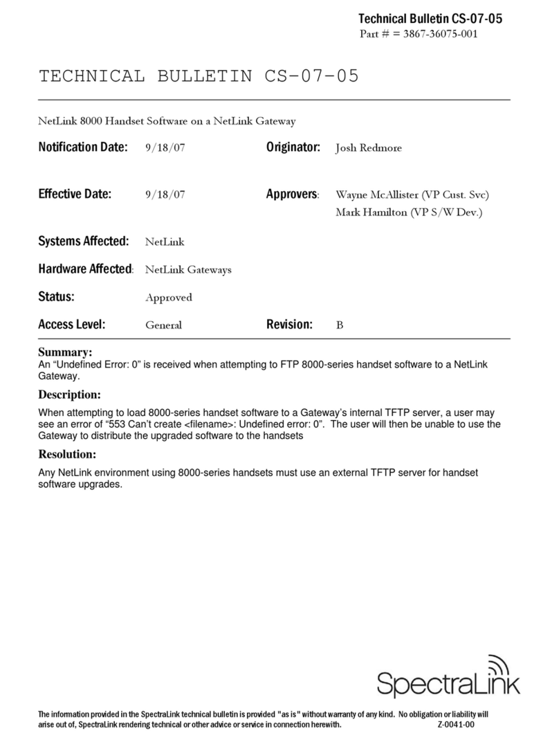 SpectraLink NetLink 8020 Service manual