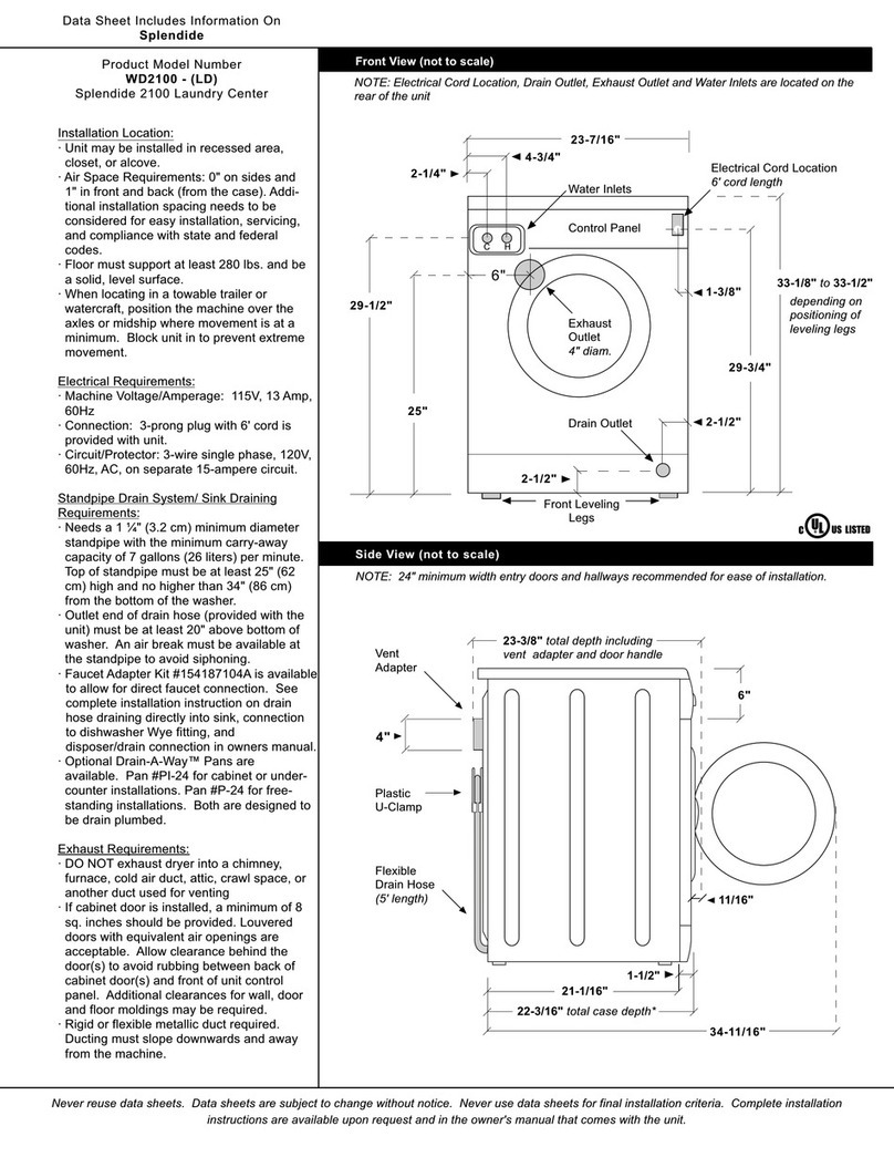 Splendide WD2100 User manual Splendide WD2100 User manual