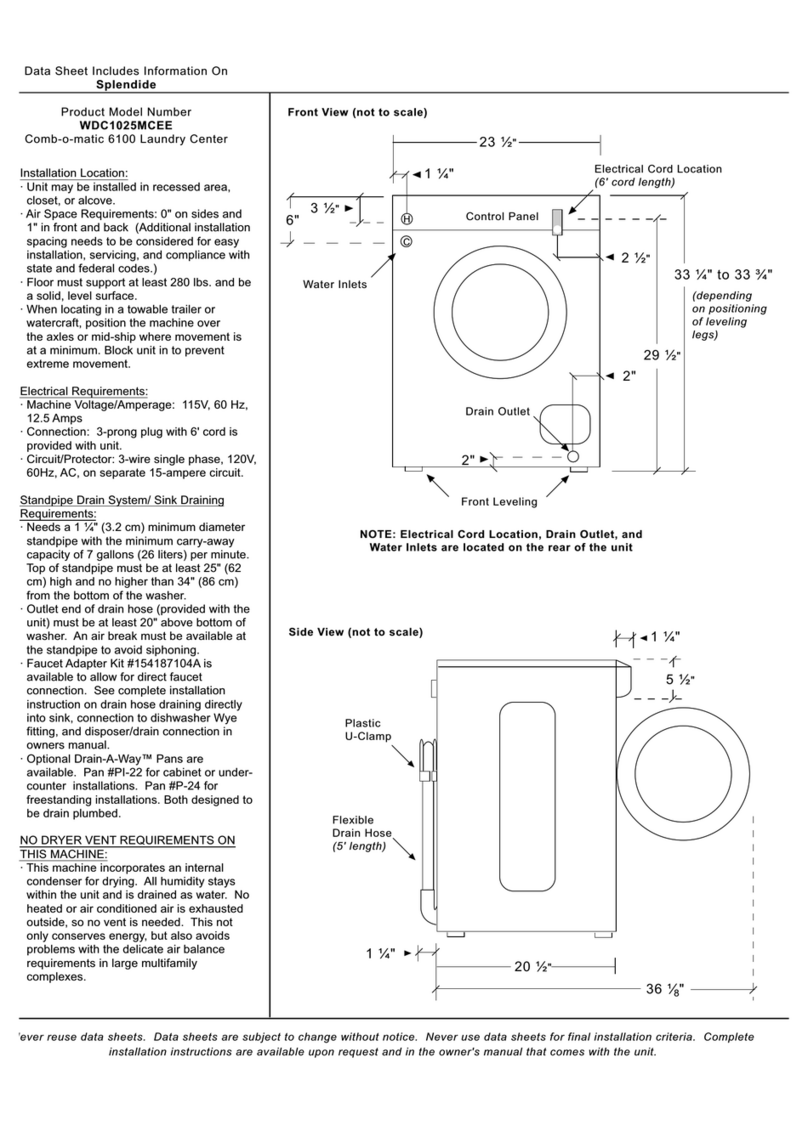Splendide WDC1025MCEE User manual