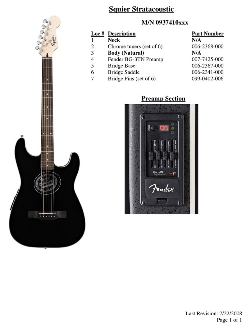 Squier Stratacoustic User manual Squier Stratacoustic User manual
