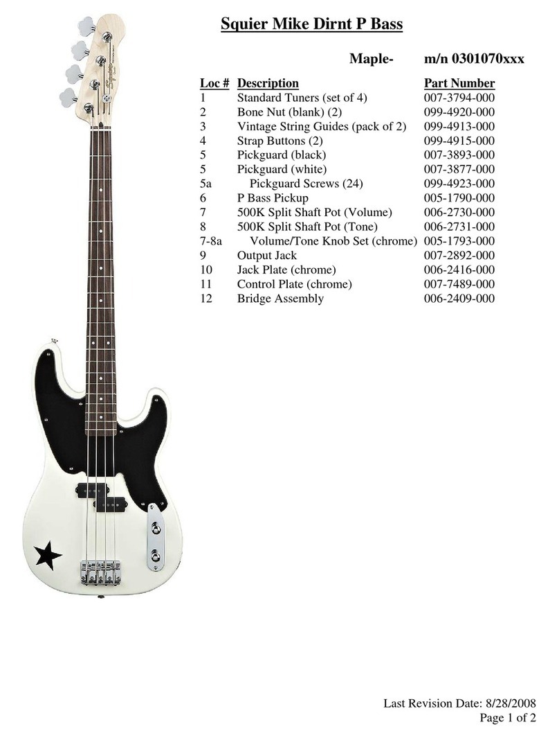 Squier Mike Dirnt Precision Bass User manual Squier Mike Dirnt Precision Bass User manual
