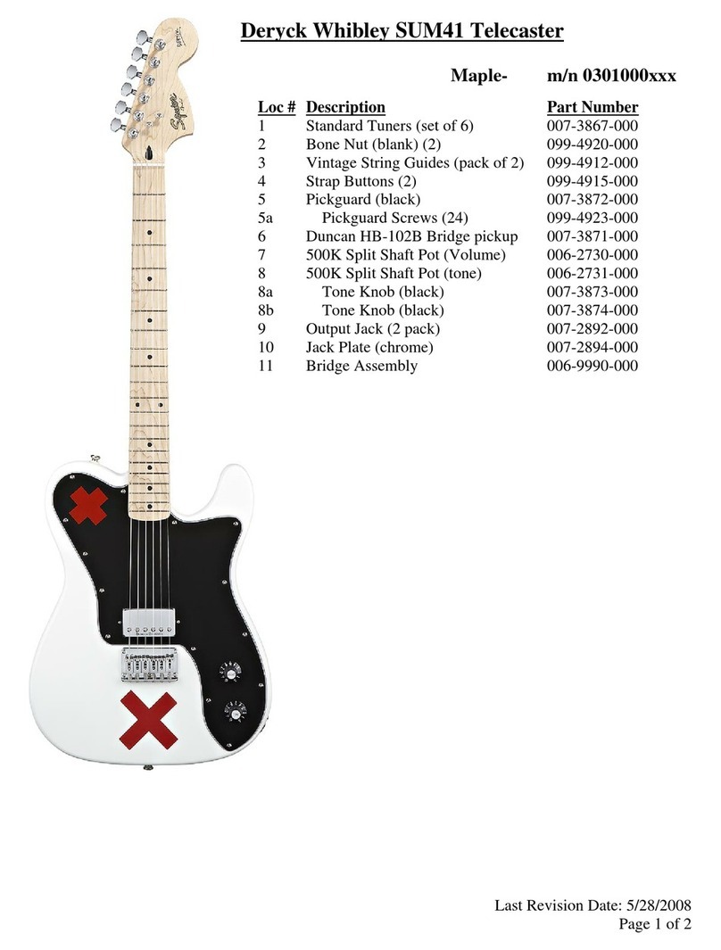 Squier Deryck Whibley SUM41 Telecaster User manual Squier Deryck Whibley SUM41 Telecaster User manual