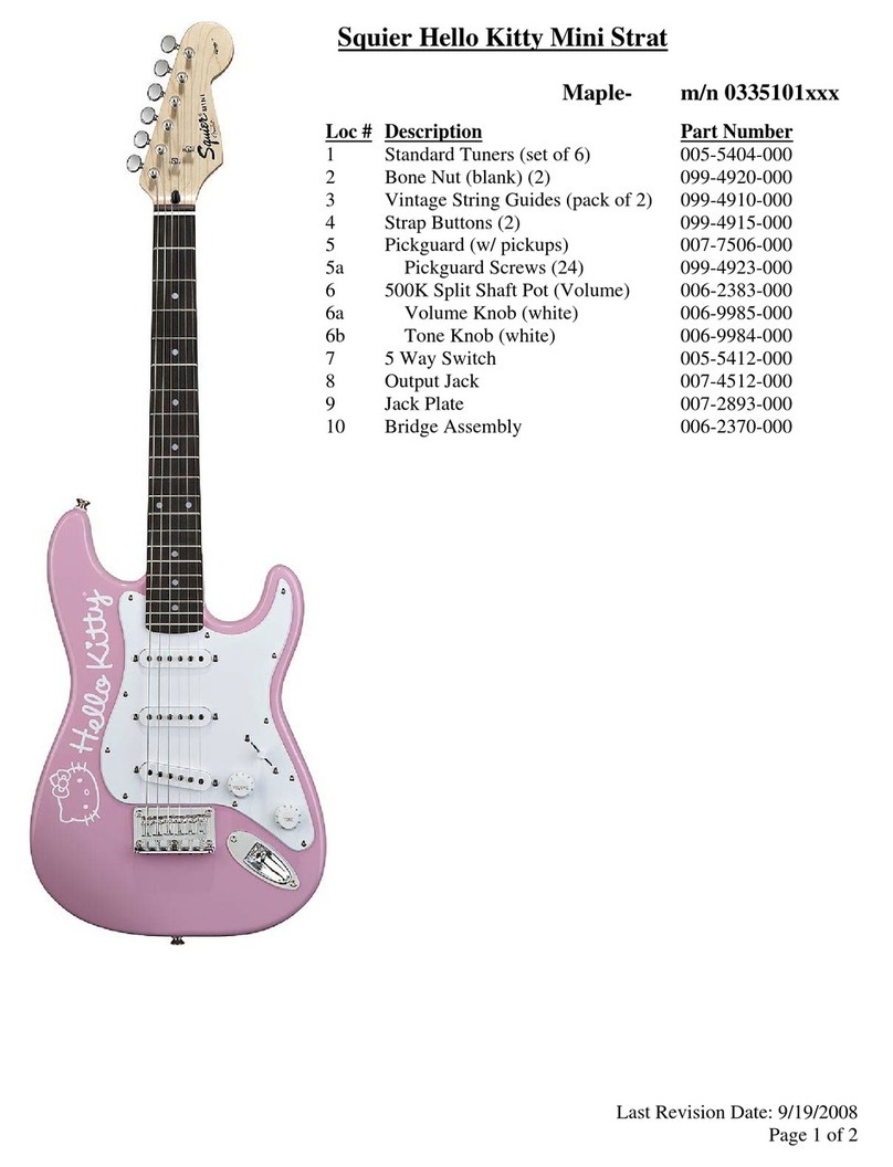 Squier Hello Kitty Mini Strat User manual
