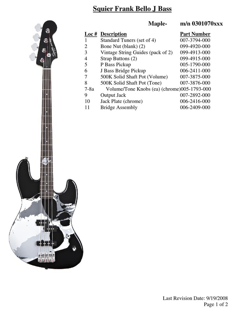 Squier Frank Bello J Bass User manual Squier Frank Bello J Bass User manual
