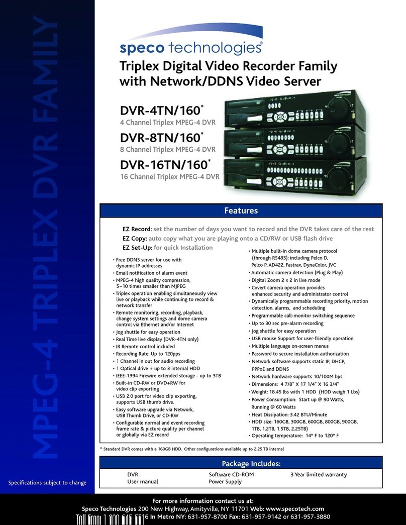 Speco DVR-16 User manual