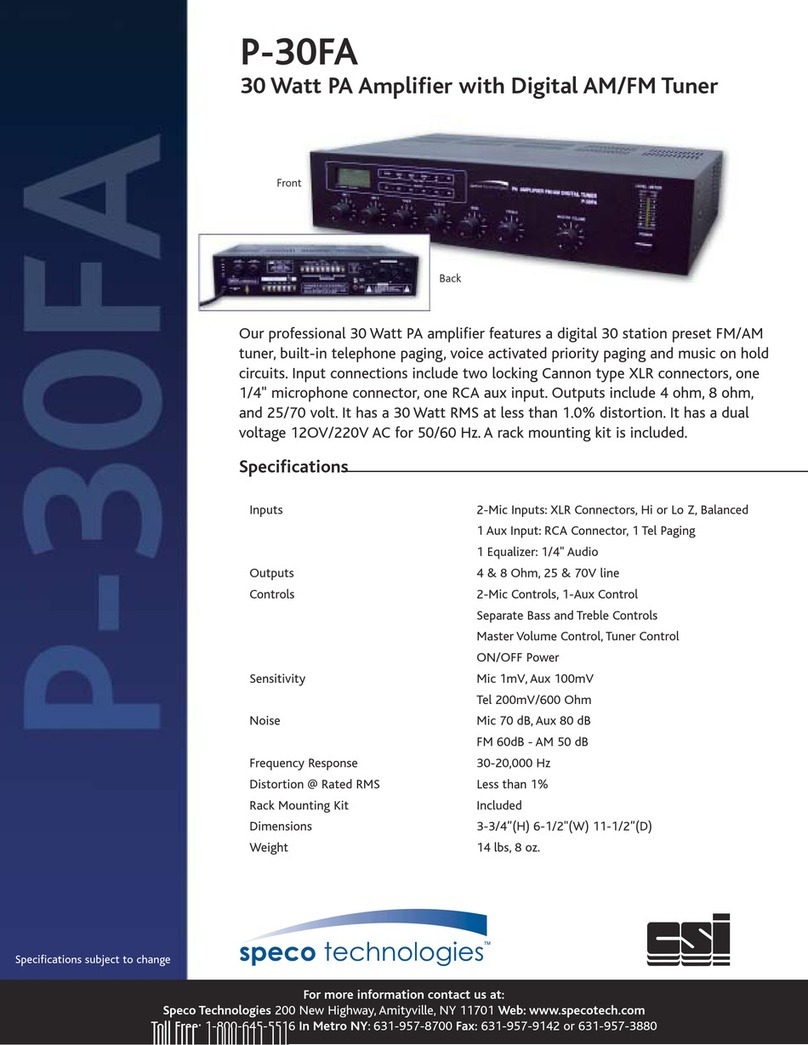 Speco P-30FA User manual
