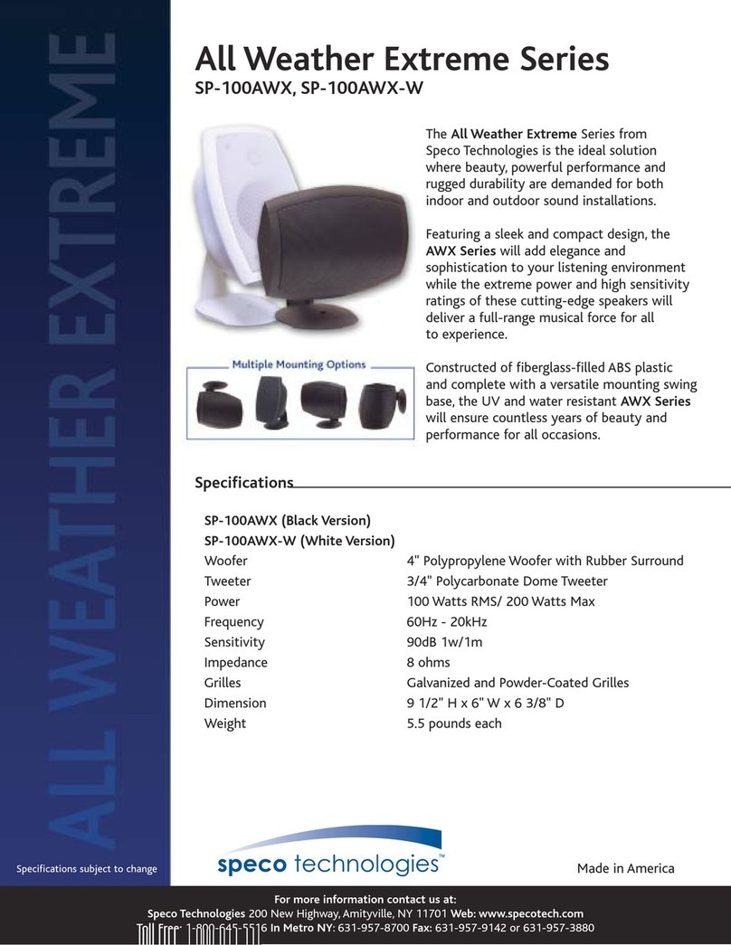 Speco SP-100AWX User manual