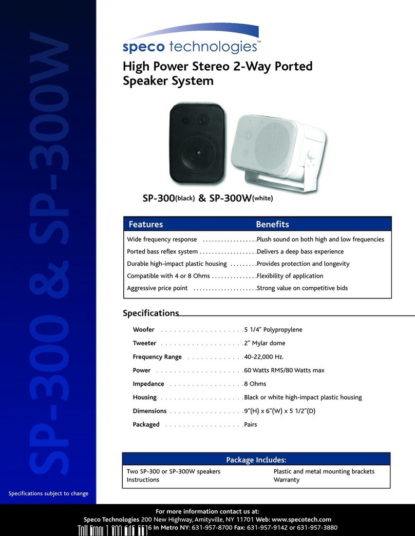Speco SP-300 Specifications