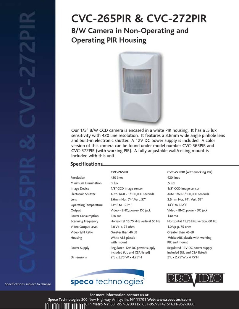 Speco CVC-265PIR User manual Speco CVC-265PIR User manual