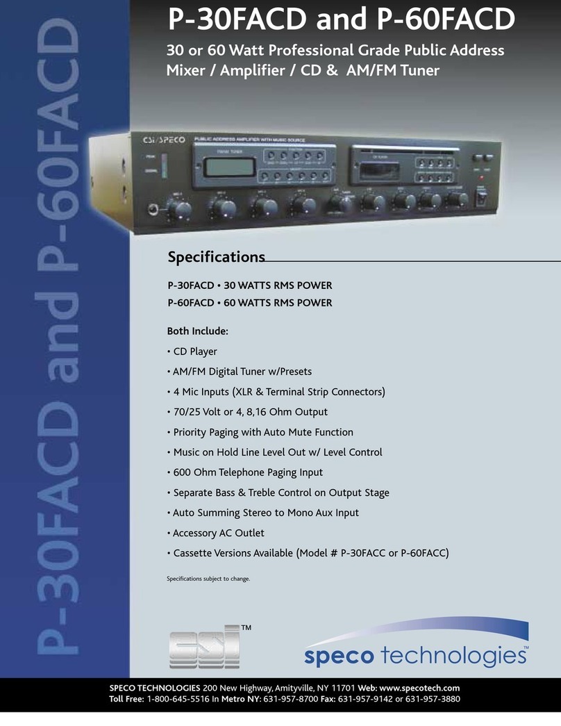 Speco P-30FACD User manual