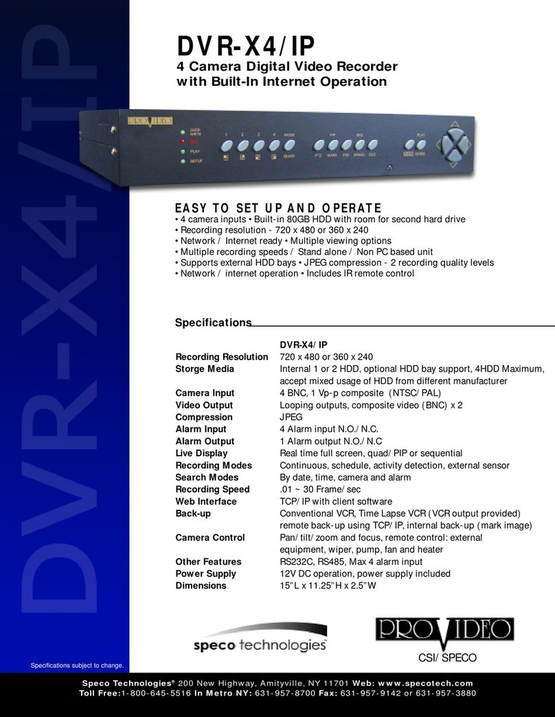 Speco DVR-X4/IP User manual