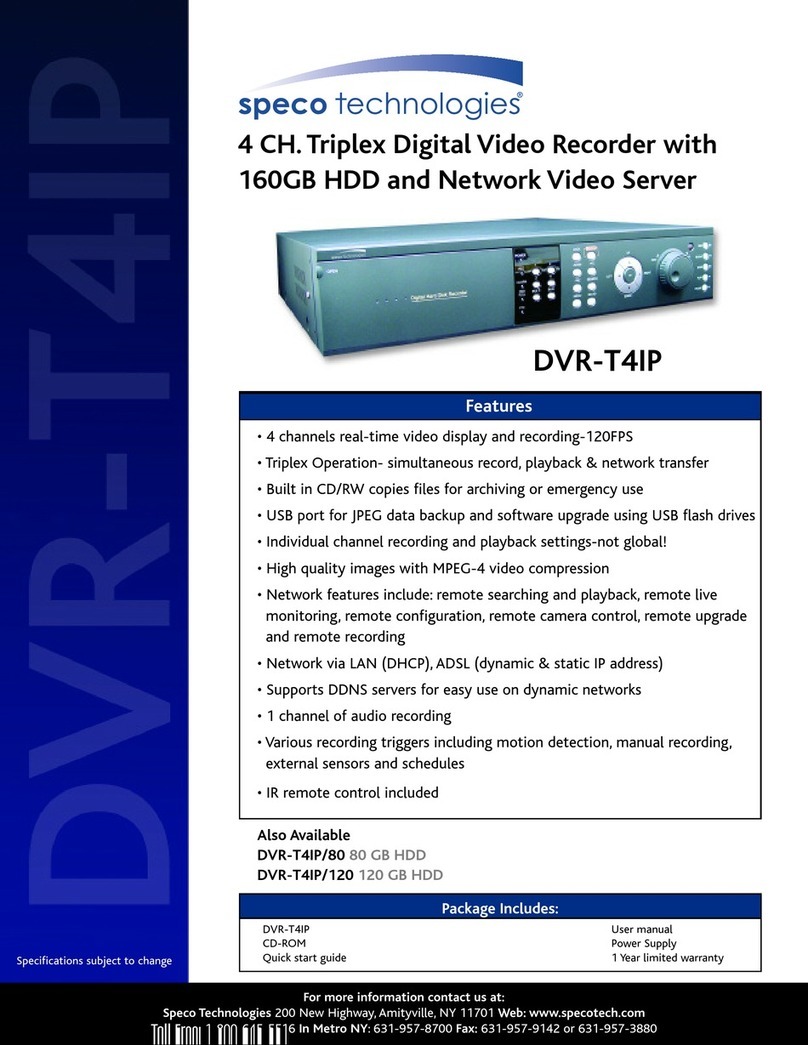 Speco DVR-T4IP User manual