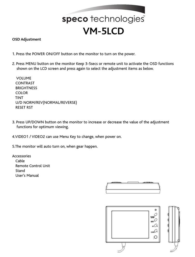 Speco VM-5LCD Parts list manual