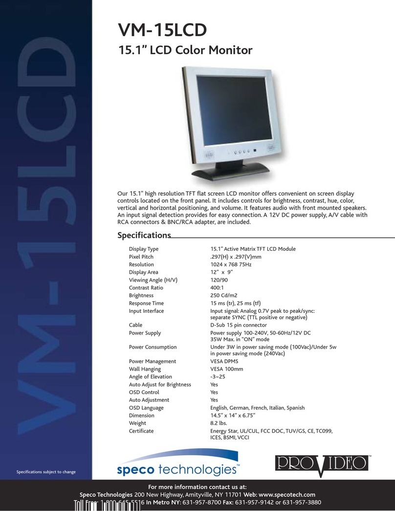 Speco VM-15LCD User manual