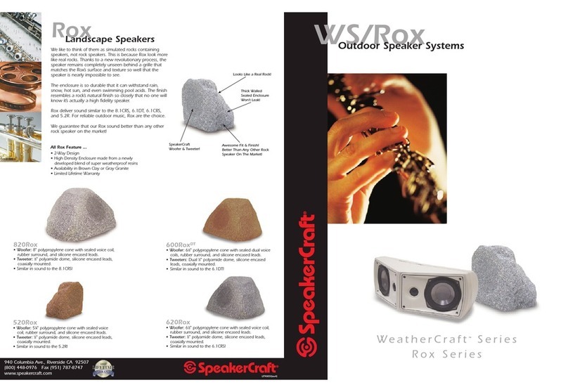 SpeakerCraft Wide Coverage Rox User manual