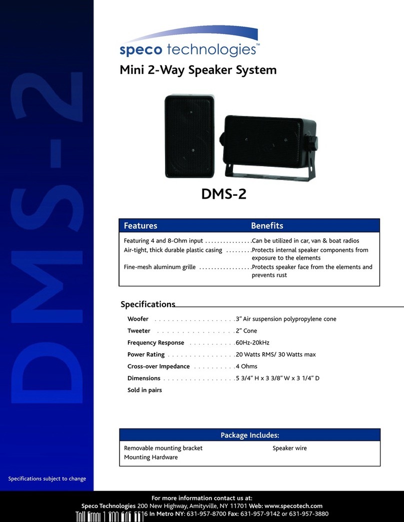 Speco DMS-2 User manual