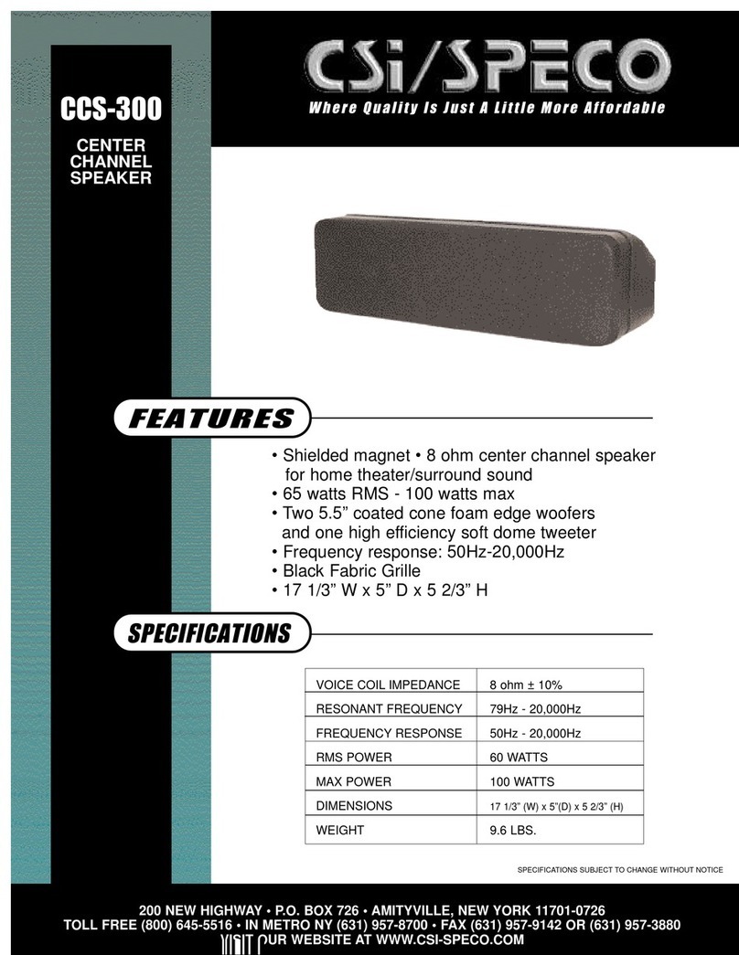 Speco CCS-300 Specifications