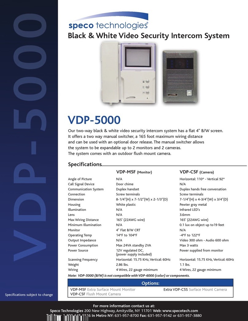 Speco VDP-5000 User manual